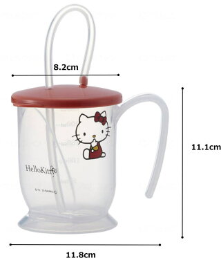 介護用コップストロー付きコップ(ハローキティ)280ml(スケーター)