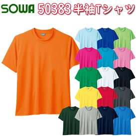 SOWA 半袖Tシャツ 50383 SS-6L ポリエステル 100％ ストレッチ 吸汗速乾 消臭 ハニカムメッシュ （裏使い） ドライ デオドラントテープ付き イージーケア カラフル Tシャツ レディースサイズ 桑和