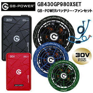 �y12���܂ł̒����ő��������z���M�W���p�� GB-POWER GB430GP980XSET GB-POWER�o�b�e���[�E�t�@���Z�b�g 30V �󒲃E�G�A �M���Ǒ΍� �ėp �ڋ�