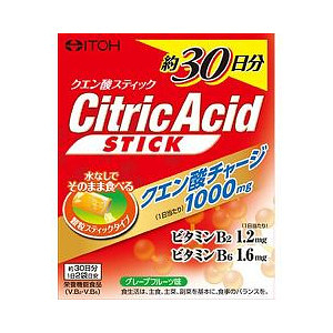 クエン酸スティック 市販 クエン酸 ビタミンB2 豪華な ビタミンB6を配合 Acid 30日分 2g×60包 Citric