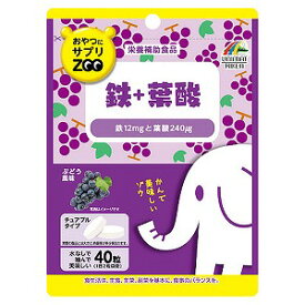 おやつにサプリZOO 鉄+葉酸 (40粒) メール便送料無料