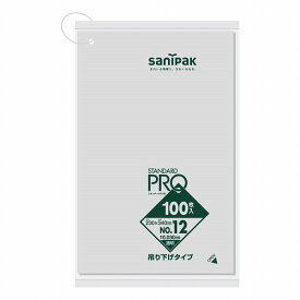 STANDARD PRO 規格ポリ袋 吊り下げ 12号 透明 100枚入