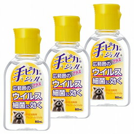 健栄製薬 手ピカジェルプラス 60mL×3本セット 指定医薬部外品 メール便送料無料