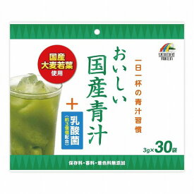 おいしい国産青汁+乳酸菌 90g (3g×30袋) メール便送料無料