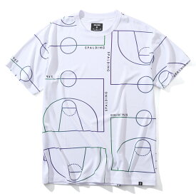 Tシャツ バスケットボールコート SMT203110 | 正規品 SPALDING スポルディング バスケットボール バスケ NBA ウェア 練習着 半袖 シャツ メンズ レディース