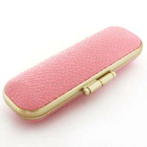 【クーポン発行中】 印鑑ケース はんこケース 牛革ブランドAゴールドフレーム ローズ ピンク 10.5mm 12mm 13.5mm 15mm 朱肉付き おしゃれ 牛革 印鑑収納