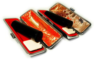 【印鑑 2本セット はんこ】 黒水牛印鑑 16.5mm 実印 と 18mm 実印 XLセット 黒色 牛革もみ 印鑑ケース ケース付き 朱肉付き プレゼントやギフトに!女性 男性 夫婦 結婚 成人 祝い【福袋価格】【