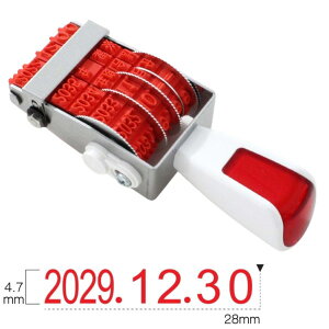 回転印 日付 ゴム印 回転印鑑 略西暦日付 3号 ゴシック体 ストッパー付き ゴム製 4.7x28mm ステンレス筐体 連続捺印可能 日本製 リピスター RS-RSDG3