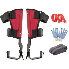 木登り靴 木登り器 木登り道具 木登りスパイクセット 木登スパイク ステンレス鋼製 固定ストラップ付き 落下防止 使用簡単 強い耐荷重力