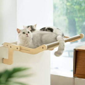猫ベッド 猫窓用ハンモック 猫窓用ベッド ウインドウベッド 窓辺ペットベッド 木製 引っ掛ける式 猫窓につけるベッド 日光浴 ストレス解