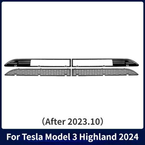 For Tesla Model 3/Y/3+ Highland 2024 Insect-proof Net ABS Segmented Front Air Inlet Protect Cover Insect Prevention Accessori