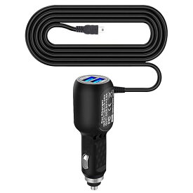 シガー電源アダプター 3.5M ドライブレコーダー用電源ケーブル シガーソケットmini-USB 2.4A+1A 12