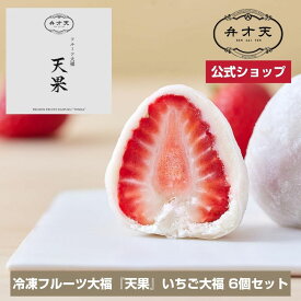 【マラソン限定！指定商品20％クーポン配布】【フルーツ大福 弁才天 公式】ご褒美フルーツ大福 天果 いちご大福（6個）冷凍 / 母の日 ギフト プレゼント 長持ち サプライズ断面美 高級 手土産 お取り寄せ 市場直送