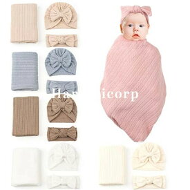 出産祝い 夜泣き対策 安眠 寝かしつけ 寝袋 ヘアバンド 帽子 毛布 女の子 男の子 赤ちゃん 新生児 ベビー服 3点セット スワドル