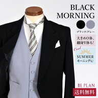 【 12点セット モーニング レンタル 】 ブラック モーニング [ 大きめサイズ サマーモーニング 細身サイ…