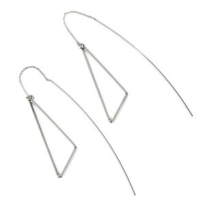 メタル オープン トライアングル チェーン ピアス レディース 女性用 シンプル 三角形 アメリカンピアス セクシー エレガント 大人 上品 オフィスコーデ パーティー カワイイ キレイ キュー