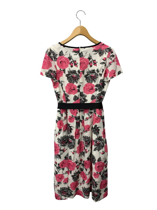 エムズグレイシー ワンピース 花柄 ワッフル生地 パイピング リボン 38  