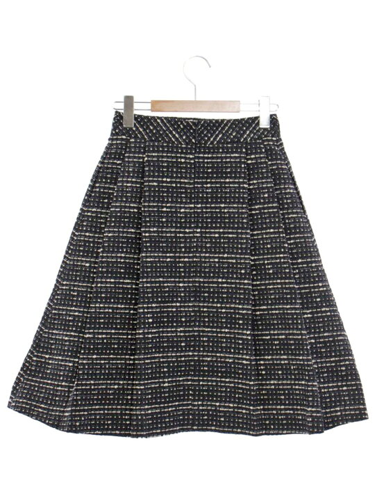 楽天市場】ルネ 6834290 スカート 34 ネイビー ツイード タックフレア  