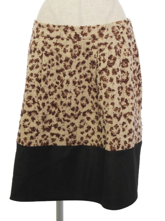 楽天市場】トゥービーシック スカート 異素材 ウール レオパード 総柄  