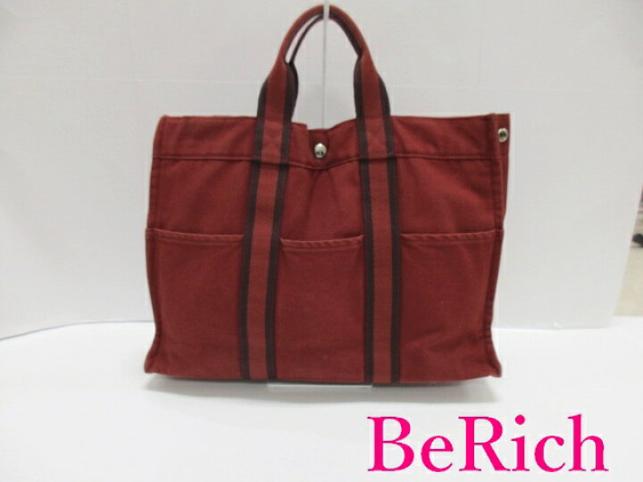 楽天市場】エルメス HERMES フールトゥ MM 赤 レッド キャンバス  