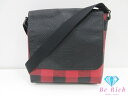 コーチ COACH バッファロー チェック ショルダーバッグ メッセンジャーバッグ F31558 赤 レッド 黒 ブラック ロゴ クロスボディ 肩掛け 斜め掛け 鞄 メンズ 【中古】【送料無料】 bk9752