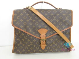 ルイ ヴィトン LOUIS VUITTON 2way ハンドバッグ ショルダーバッグ ビジネスバッグ モノグラム ビバリー M51121 ブラウン 茶 PVC レザー ロゴ ブリーフケース 手提げ 肩掛け 斜め掛け バッグ 鞄 メンズ レディース【中古】【送料無料】bk10094