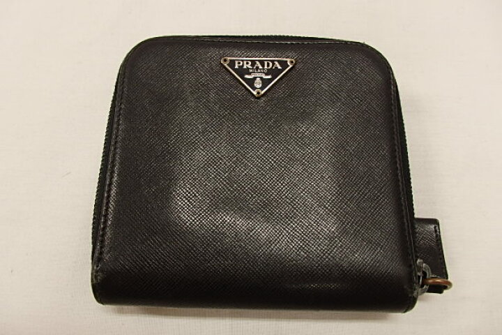 楽天市場】プラダ PRADA サフィアーノ レザー 二つ折り財布 M605 NERO  