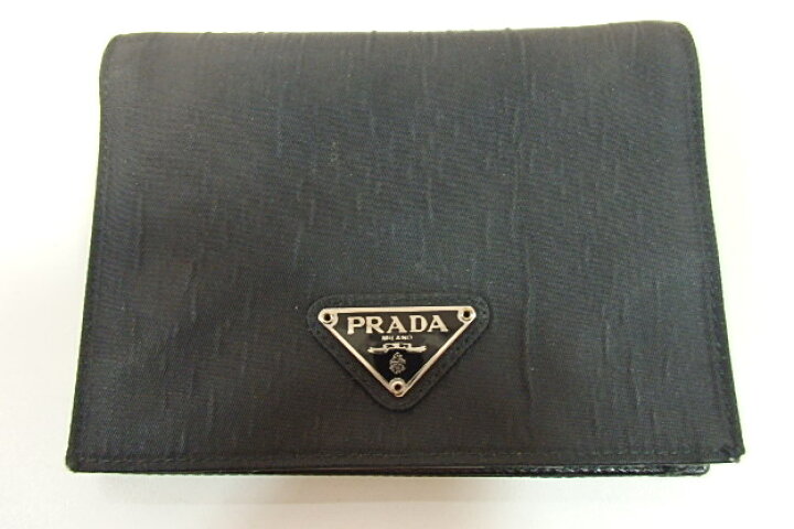 楽天市場】プラダ PRADA ポコノ ナイロン 二つ折り 財布 M668 ブラック  