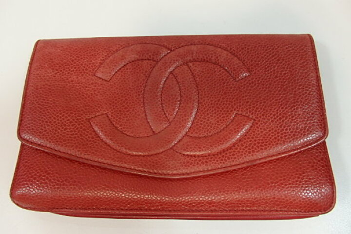 楽天市場】シャネル CHANEL キャビアスキン 二つ折り 長財布 A01434 