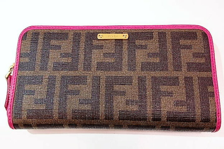 br>フェンディ FENDI ラウンドファスナー長財布 <br>ズッカ柄 ジッピー  