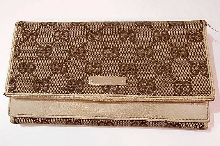 楽天市場】グッチ GUCCI 財布 Wフラップ 長財布 131888 GG ベージュ 
