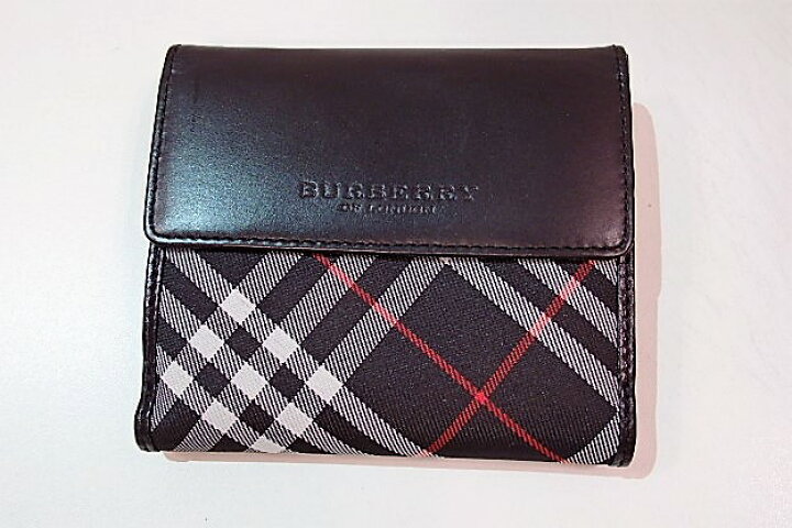 楽天市場】バーバリー BURBERRY 財布 Wホック 二つ折り財布 ブルー 