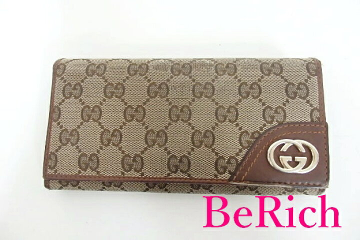 楽天市場】グッチ GUCCI 二つ折り 長財布 204836 GG ベージュ 