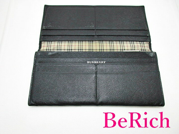 楽天市場】バーバリー BURBERRY 長財布 黒 ブラック レザー ロゴ 二  