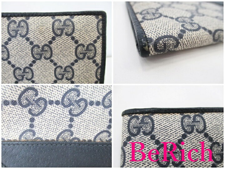 楽天市場】グッチ GUCCI 長財布 札入れ 0103.713 GG ネイビー 紺  