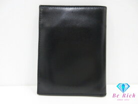 プラダ 二つ折り メンズ 札入れ 財布 M10X レザー 黒 ブラック レザー PRADA コンパクト ウォレット 【中古】【送料無料】bs4066