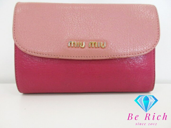楽天市場】ミュウミュウ miumiu 三つ折り財布 5M1225 マドラス ピンク 