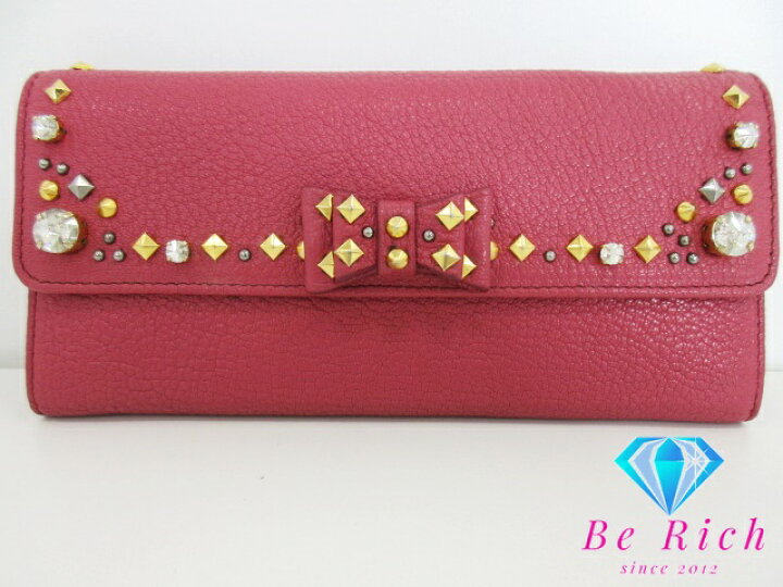 楽天市場】ミュウミュウ miumiu 二つ折り財布 長財布 5M1109 リボン  