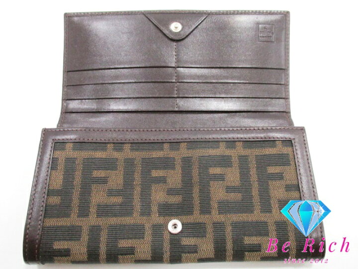楽天市場】フェンディ FENDI 二つ折り 長財布 ズッカ ブラウン 茶  