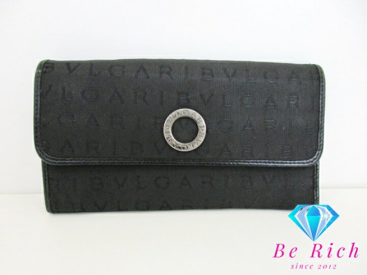 楽天市場】ブルガリ BVLGARI 二つ折り 長財布 ロゴマニア ブラック 黒  