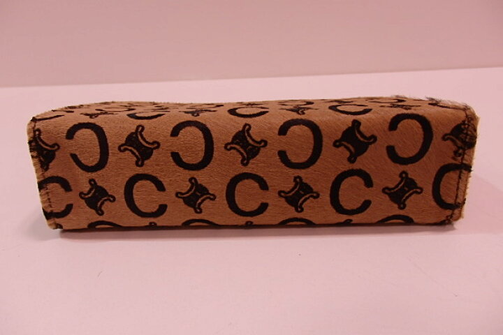 楽天市場】美品 セリーヌ CELINE ポーチ Cマカダム ベージュ ブラウン  