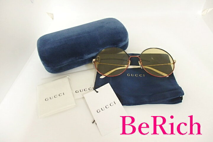 楽天市場】美品 グッチ GUCCI サングラス GG0395S ネイビー レッド 