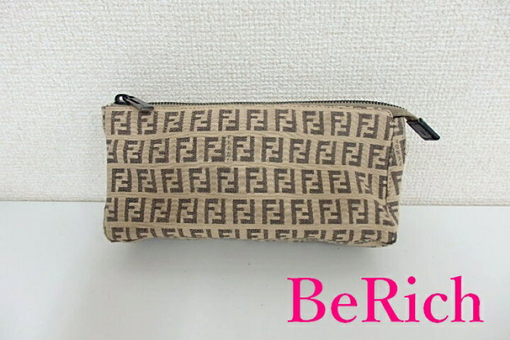 楽天市場】フェンディ FENDI ポーチ ズッキーノ ベージュ キャンバス 