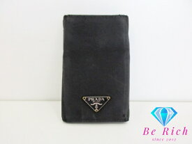 プラダ PRADA 6連 キーケース ポコノ ナイロン ブラック 黒 ロゴ キーホルダー アクセサリー 小物 【中古】【送料無料】 bc2057