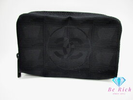 シャネル CHANEL キーリング 付 ミニ ポーチ ブラック 黒 ニュートラベル ナイロン ココマーク CC ロゴ アクセサリー マルチ ポーチ 鞄 【中古】【送料無料】 bc2118