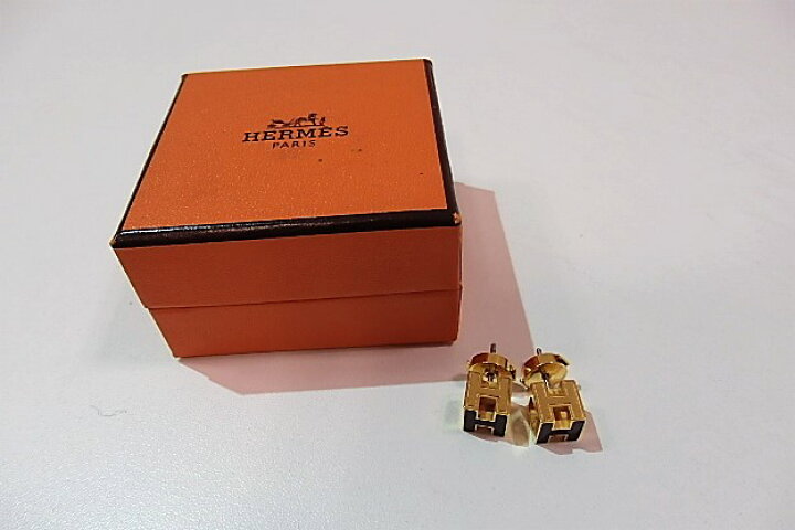 楽天市場】美品 エルメス HERMES ピアス カージュ ド アッシュ H 
