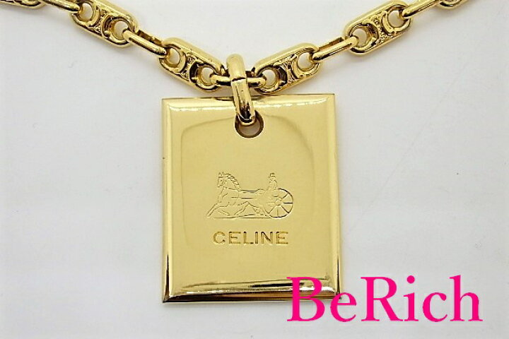 楽天市場】セリーヌ CELINE 馬車 ロゴ デザイン プレート ロング  
