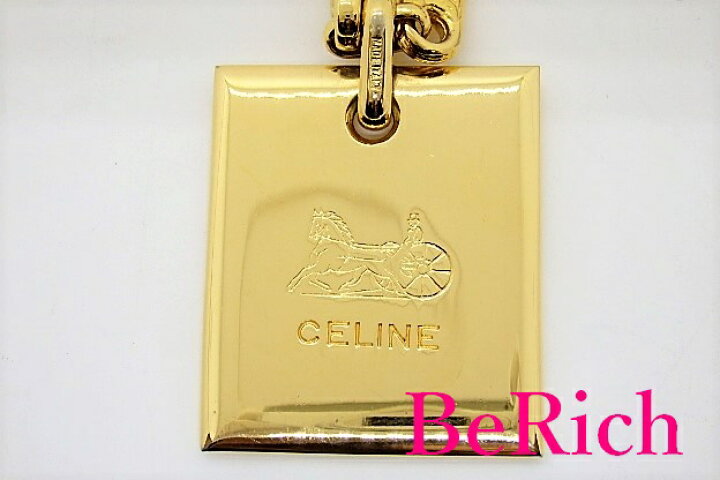 楽天市場】セリーヌ CELINE 馬車 ロゴ デザイン プレート ロング 