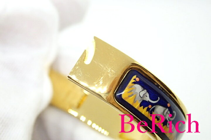 楽天市場】エルメス HERMES バングル エマイユ PM 象 ネイビー 七宝  