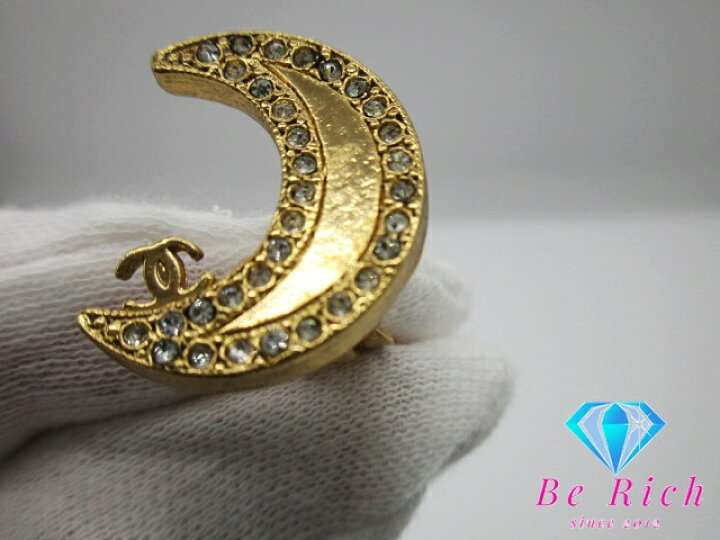 楽天市場】シャネル CHANEL 月 ムーン モチーフ ラインストーン 付 